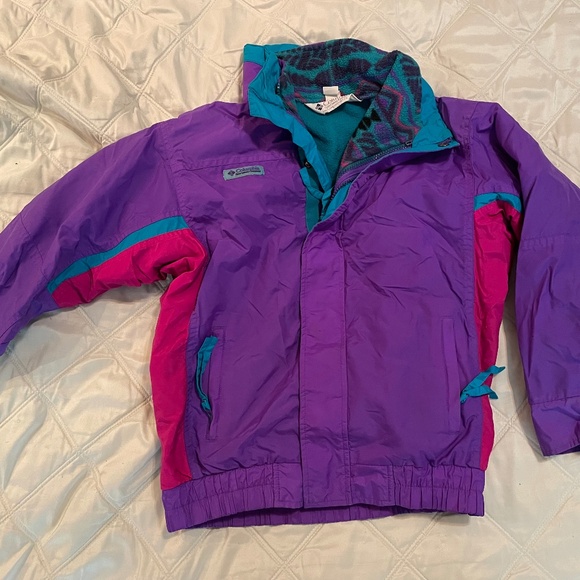 COLUMBIA Vintage USA MADE! Kids Jacket Zip Out Fleece 90s 2000s Portland, OR - Picture 1 of 4